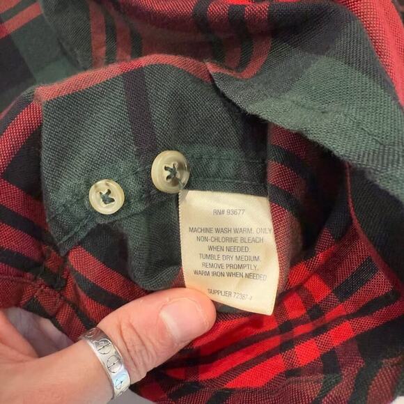 St. John’s Bay Long Sleeve Plaid Button Up Shirt Red/Green Men's XXL Easy Care - Picture 4 of 5